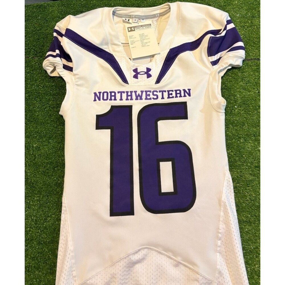 Northwestern Wildcats jersey mens medium purple white authentic Under Armour 29 - Picture 5 of 11